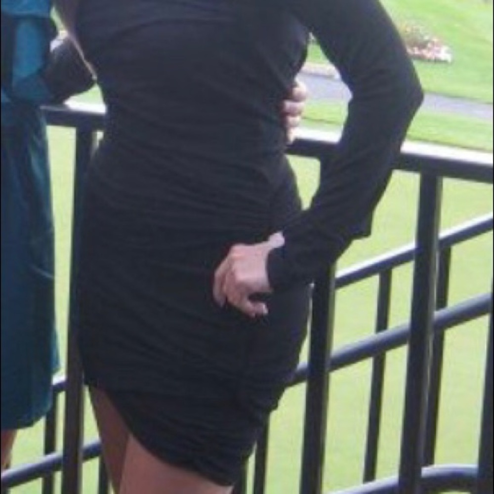 Black fitted mini dress